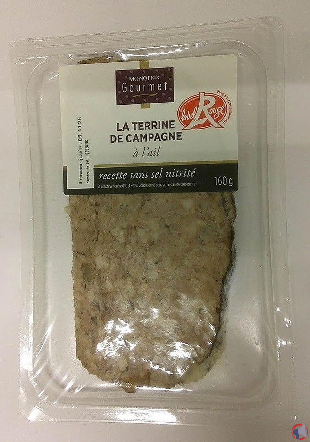 Monoprix gourmet pâte campagne label rouge : rappel et analyse