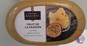 Rappel produit Sorbet fruits de la passion 500ml Monoprix Gourmet