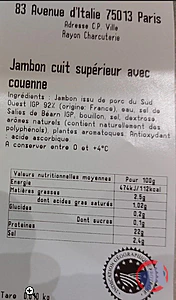 Rappel produit Jambon cuit supérieur avec couenne Monoprix