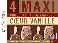 Rappel produit Maxi bâtonnets vanille chocolat amandes x4 - Monoprix Monoprix (photo numéro 1)