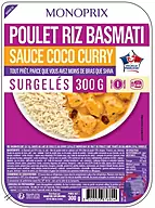 Rappel produit POULET ET RIZ BASMATI SAUCE COCO CURRY SURGELES MONOPRIX (photo numéro 1)