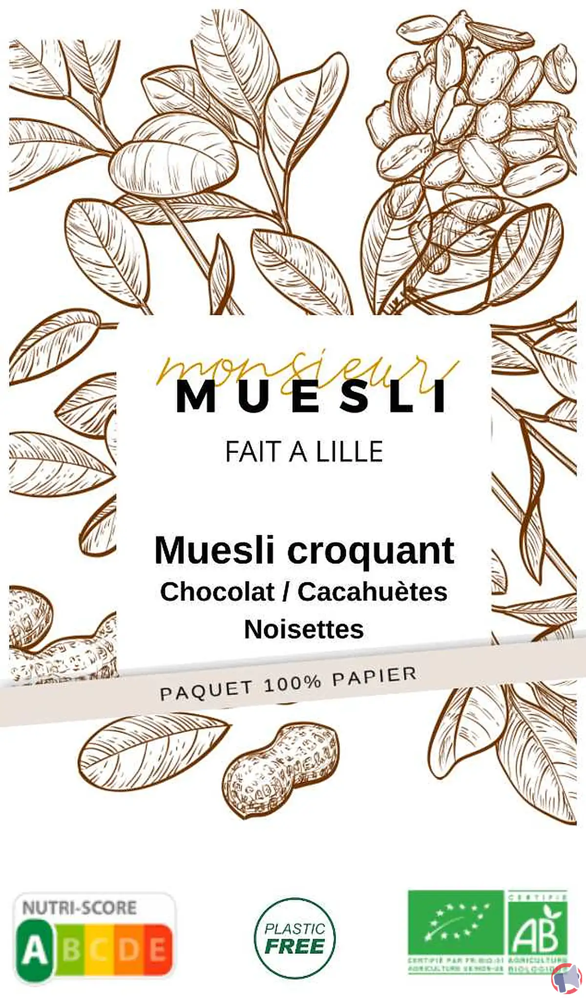 Rappel de produit : Muesli Croquant Chocolat Cacahuètes de la marque Monsieur Muesli