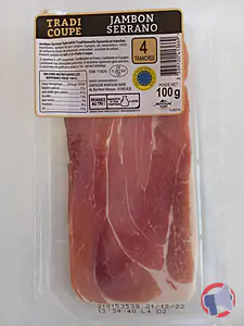 Rappel produit JAMBON SERRANO 4TR 100 G TRADICOUPE MONTAGNE NOIRE