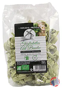 Rappel produit TAGLIATELLE AIL BASILIC AUX OEUFS BIO 250GR MOULIN DE PROVENCE