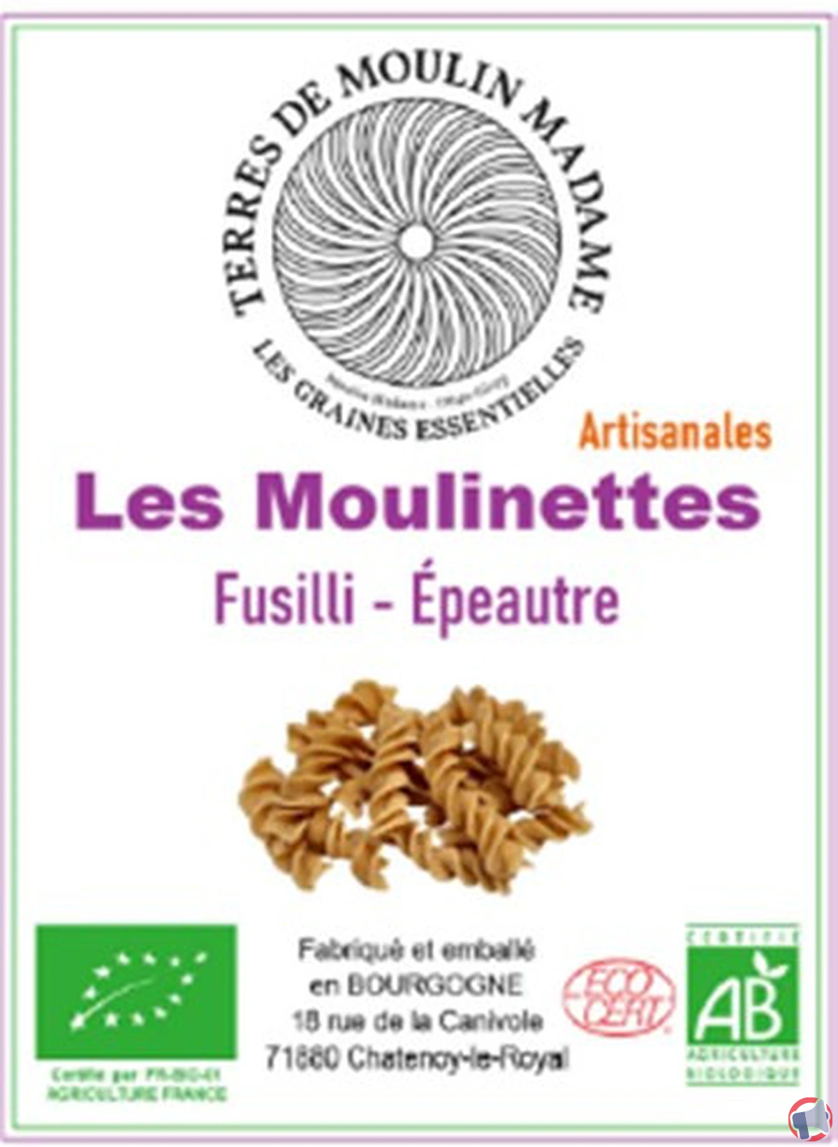 Rappel de moulinettes fusilli à l’épeautre : risques pour la santé et conduite à tenir