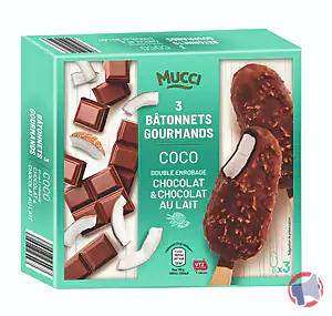 Rappel produit 3 BÂTONNETS GOURMANDS 219g - RECETTES COCO, CARAMEL, PISTACHE et EXPRESSO MUCCI