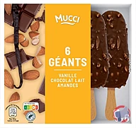 Rappel produit 6 GÉANTS - VANILLE CHOCOLAT LAIT AMANDES 513g MUCCI