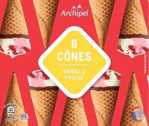 Rappel produit CÔNES VANILLE FRAISE x6 MUCCI