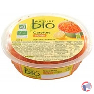 Rappel produit Carottes râpées en sauce issues de l'Agriculture Biologique, marque Nature Bio 200g Nature Bio