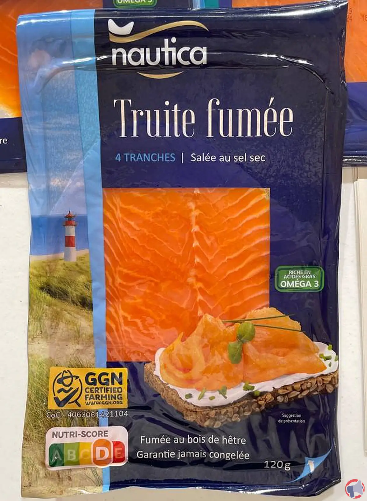 Rappel produit : nautica truite fumée 4 tranches 120g