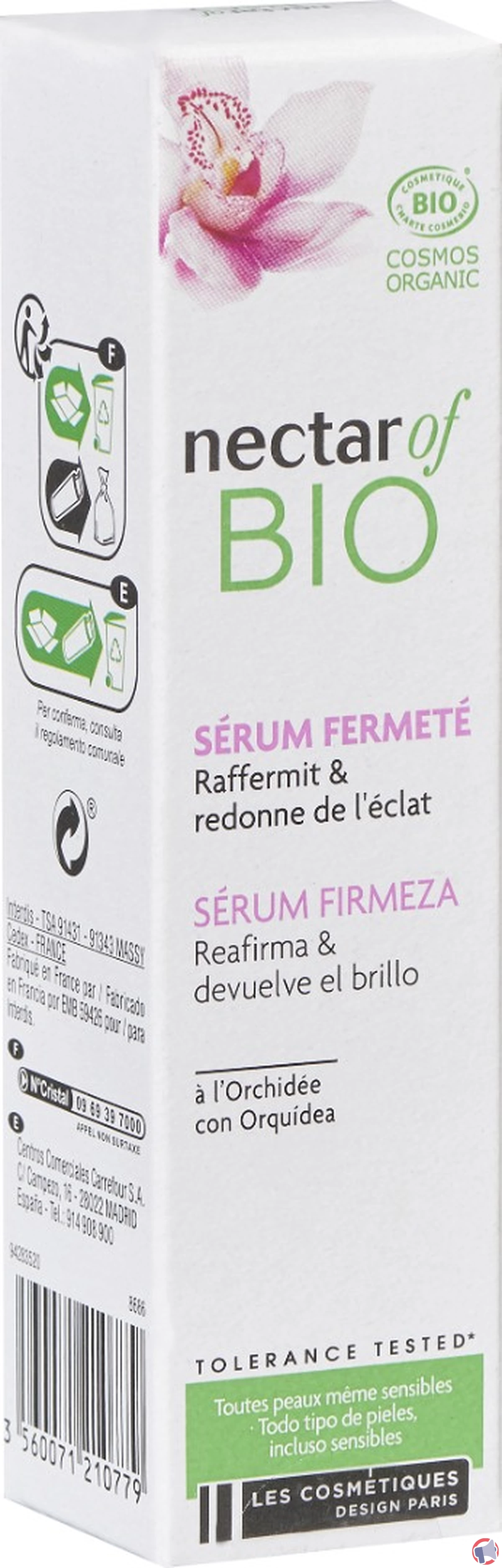 Rappel produit : SÉRUM FERMETÉ A L'ORCHIDÉE de la marque Nectar of bio - Les Cosmétiques Design Paris