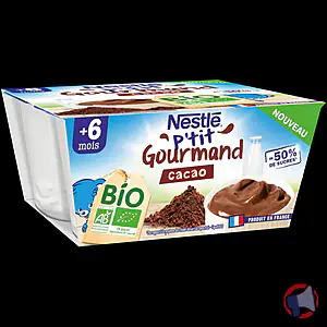 Rappel produit Nestlé P’tit Gourmand cacao Bio 4 X 90g Nestlé