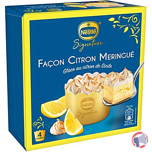 Rappel produit Desserts Individuels Nestle Signature 4 pots citron meringué Nestlé signature