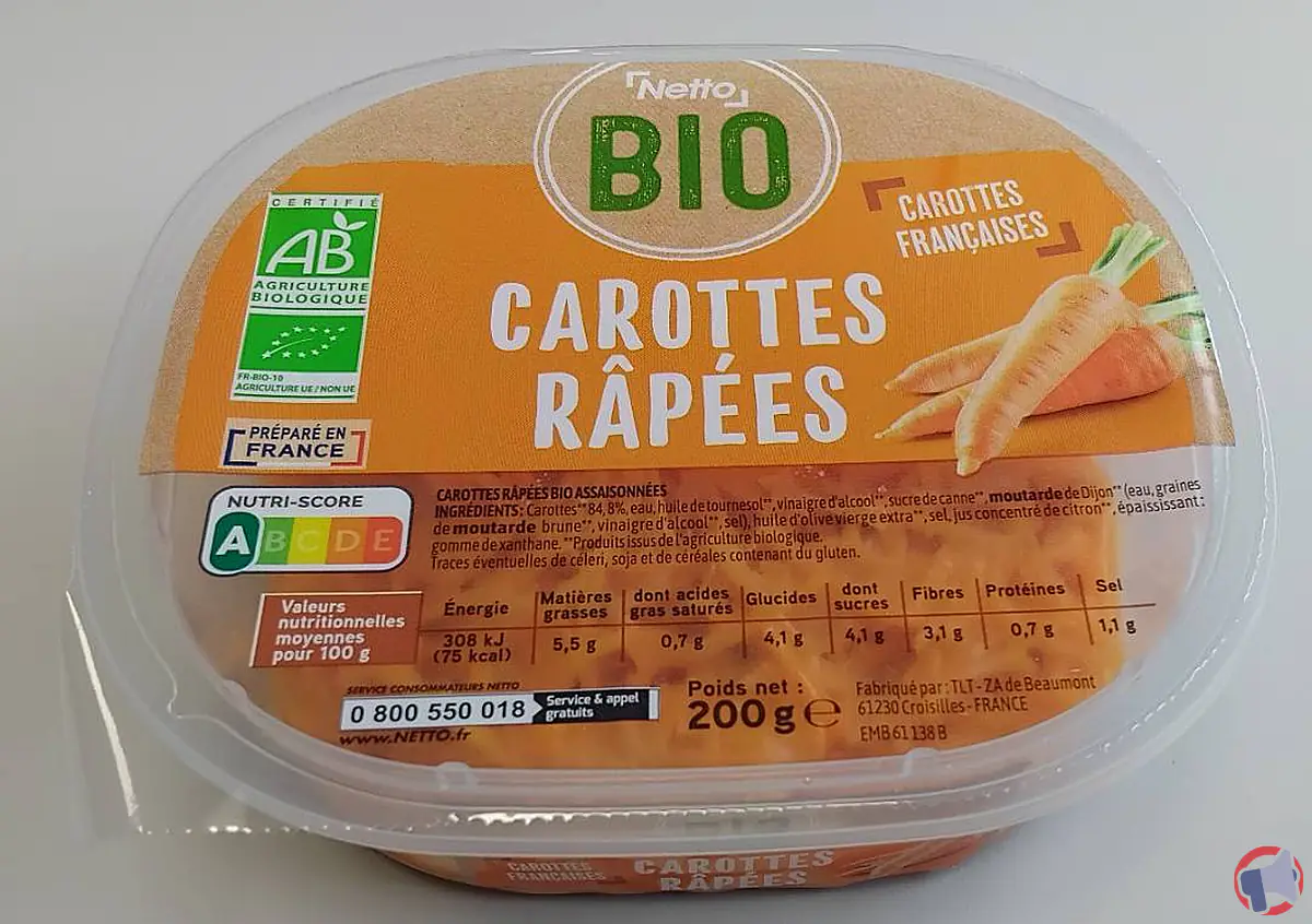 Rappel produit : netto carottes râpées bio
