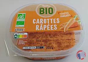 Rappel produit CAROTTES RAPEES BIO NETTO