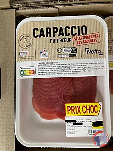 Rappel produit CARPACCIO PUR BOEUF NETTO