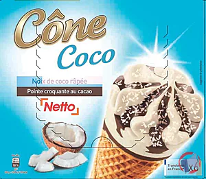 Rappel produit NETTO CONE 6x120mL COCO NETTO