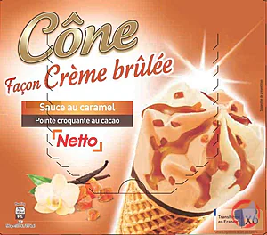 Rappel produit NETTO CONE CREME BRULEE 6x120mL NETTO