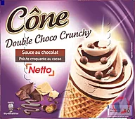 Rappel produit NETTO NETTO CONE GOURMAND 6x110mL CRUNCHY CHOCO
