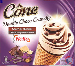 Rappel produit NETTO CONE GOURMAND 6x110mL CRUNCHY CHOCO NETTO