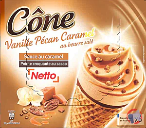 Rappel produit NETTO CONE GOURMAND 6x110mL VANILLE PECAN NETTO