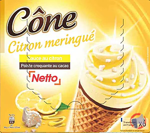 Rappel produit NETTO CONE GOURMAND CITRON MERINGUE 6x110mL NETTO
