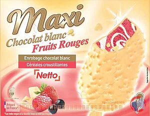 Rappel produit NETTO MAXI BATONNET 4x100mL CHOCOLAT BLANC - FRUITS NETTO