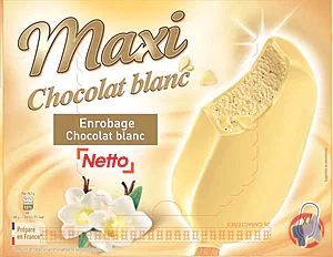 Rappel produit NETTO MAXI BATONNET 4x120mL VANILLE CHOCOLAT BLANC NETTO