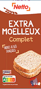 Rappel produit Pain de mie extra moelleux complet NETTO 500g NETTO