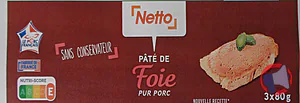 Rappel produit Pâté de foie pur porc NETTO