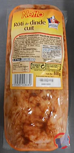 Rappel produit Rôti de dinde cuit sous vide NETTO