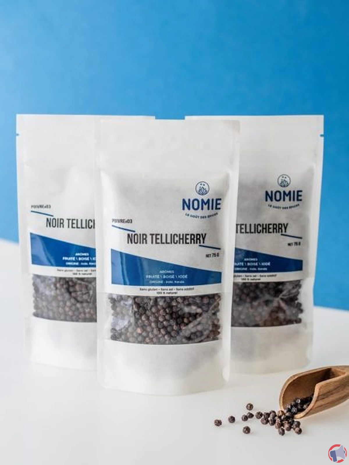 Rappel produit : Poivre noir Tellicherry BIO de la marque Nomie