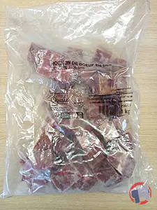 Rappel produit Rognon de boeuf en dé congelé 20-30g sachet 1kg O'GUSTE