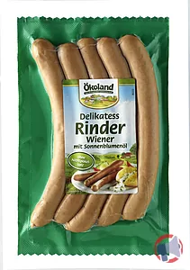 Rappel produit Knack de Bœuf (~4-5pcs) SB Delikatess Rinder-Wiener - 5 St. ökoland