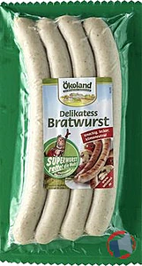 Rappel produit Superwurst de Porc (4pcs) / SB Delikatess Bratwurst "Superwurst" - 4 St. ökoland
