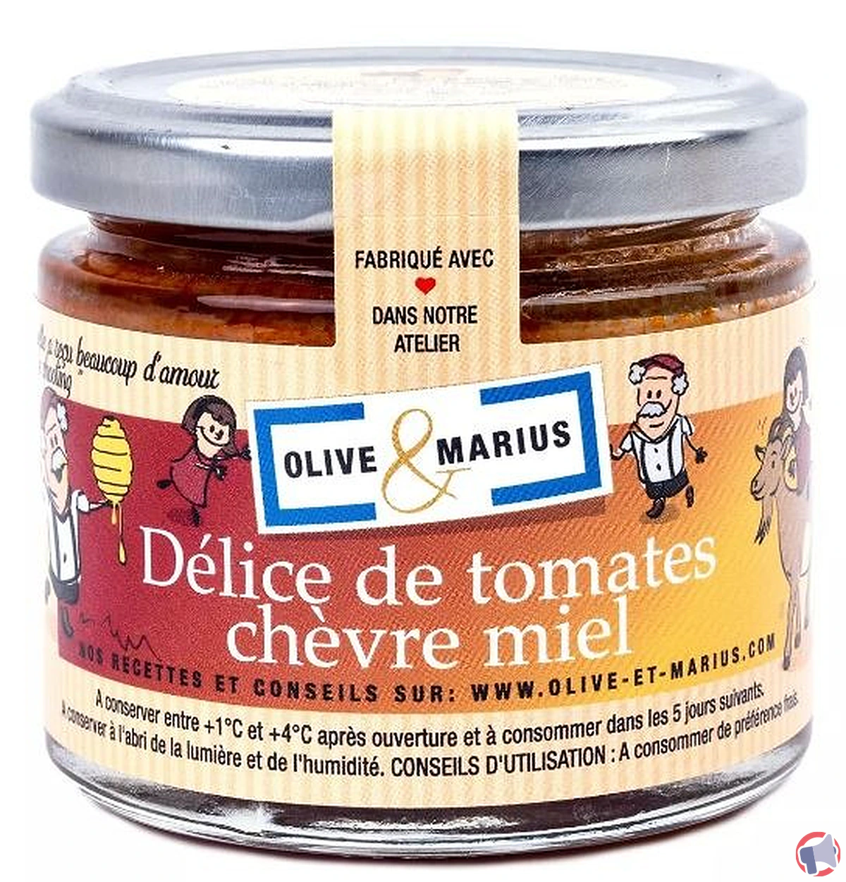 Rappel de produit : Délice de tomates chèvre miel de la marque Olive et Marius