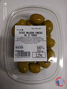 Rappel produit OLIVES HALKIDIKI FARCIES AIL ET PIMENT