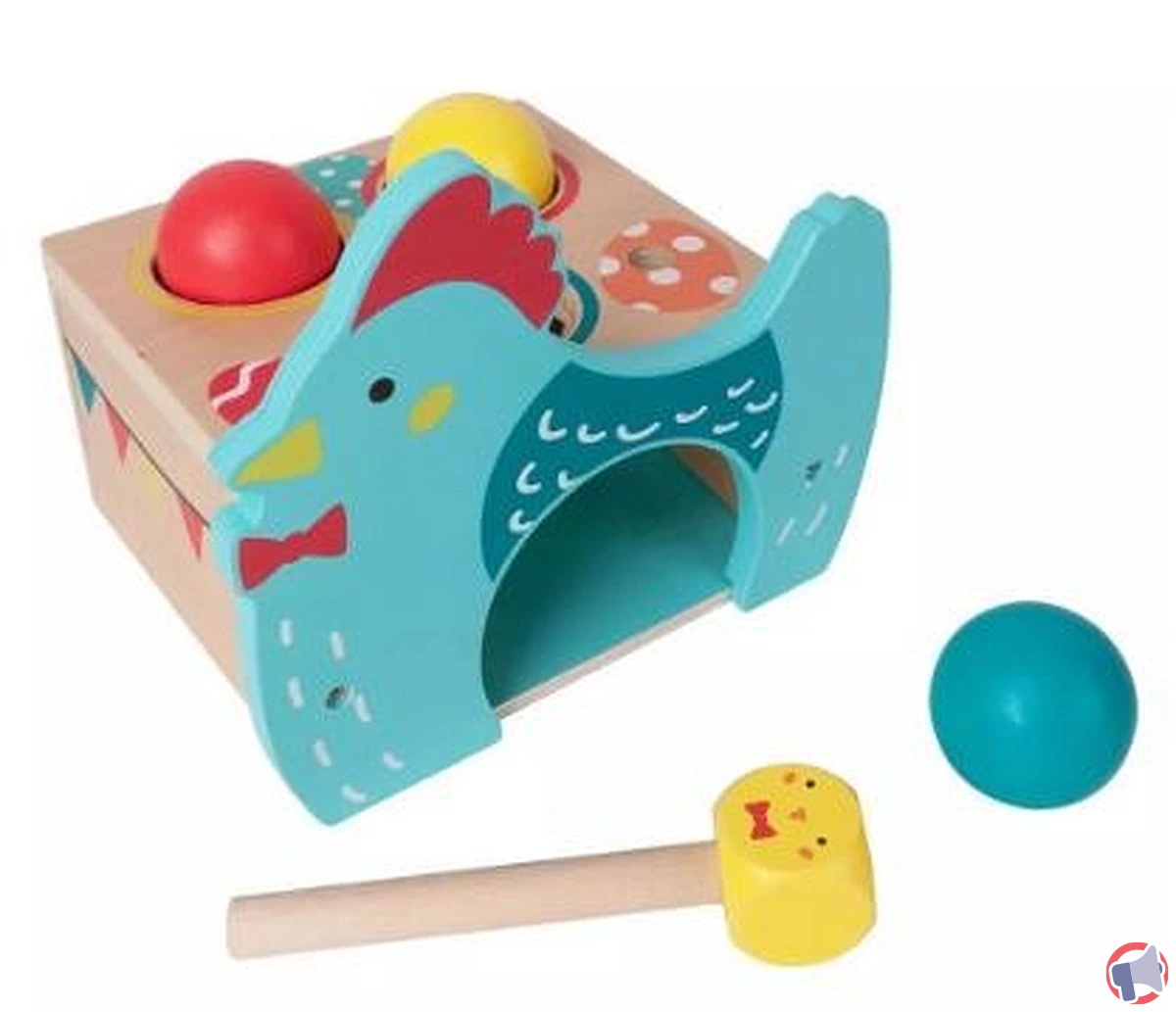 Rappel one two fun : jouet à frapper « poule » en bois fsc (risques et démarches)