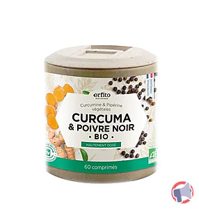 Rappel produit Curcuma Bio & Poivre Noir Bio - 60 comprimés ORFITO