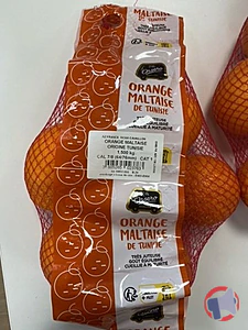Rappel produit Orange maltaise tunisie Orsero, vrac