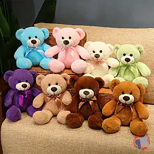 Rappel produit Ours en Peluche Adorable avec Nœud Papillon - Parfait pour la Saint-Valentin, Noël, Anniversaires & Plus - Animal en Peluche Doux en Polyester en Plusieurs Couleurs, Peluches Remplies