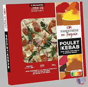 Rappel produit PIZZA PARENTHESE EN TURQUIE POULET FACON KEBAB PARENTHESE