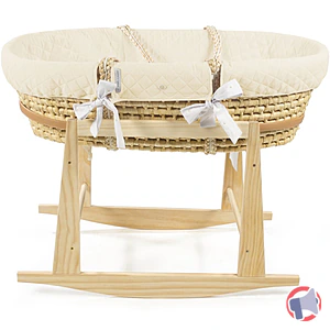 Rappel produit Couffin en osier et support de couffin en bois naturel Pasito a Pasito