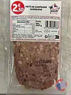 Rappel produit Pâté de campagne supérieure 200g (photo numéro 1)