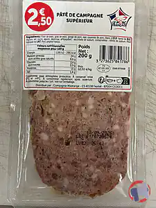Rappel produit Pâté de campagne supérieure 200g