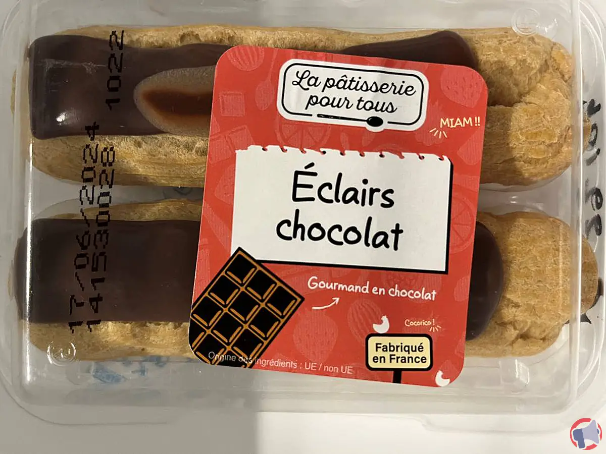 Rappel de produit : éclairs au chocolat de la marque La pâtisserie pour tous