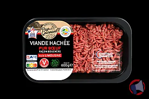 Rappel produit Viande hachée pur bœuf façon bouchère race Limousine 20% - 600G Pays gourmand