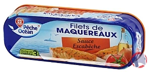 Rappel produit FILETS DE MAQUEREAUX SAUCE ESCABECHE 169G PECHE OCEAN