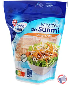 Rappel produit MIETTES DE SURIMI – SAVEUR CRABE – 180 G PECHE OCEAN
