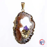 Rappel produit PENDENTIF EN AGATE ET POINTE AMÉTHYSTE (photo numéro 1)